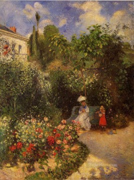  Pont Obras - El jardín de Pontoise 1877 Camille Pissarro